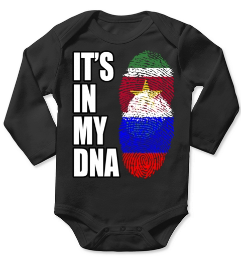 Surinamese And Russian Vintage Heritage DNA Flag Long Sleeve Baby One-Piece
