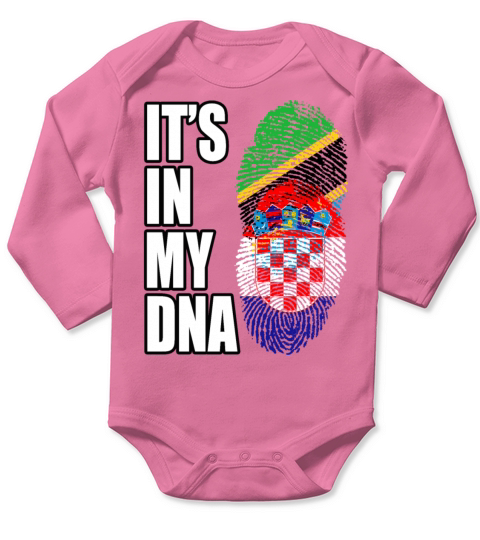 Tanzanian And Croatian Vintage Heritage DNA Flag Long Sleeve Baby One-Piece