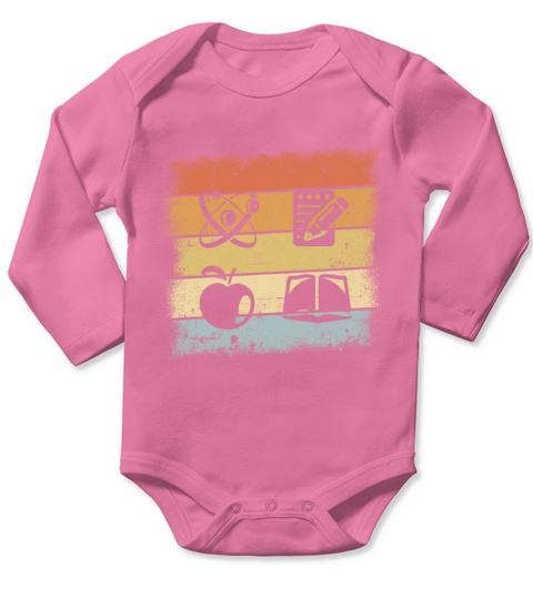 Teacher Retro Long Sleeve Baby One-Piece