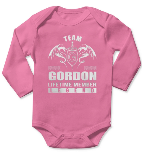 Team GORDON Lifetime Member Legend Name TShirts Long Sleeve Baby One-Piece