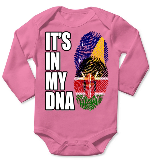 Tokelauan And Kenyan Mix Heritage DNA Flag Long Sleeve Baby One-Piece