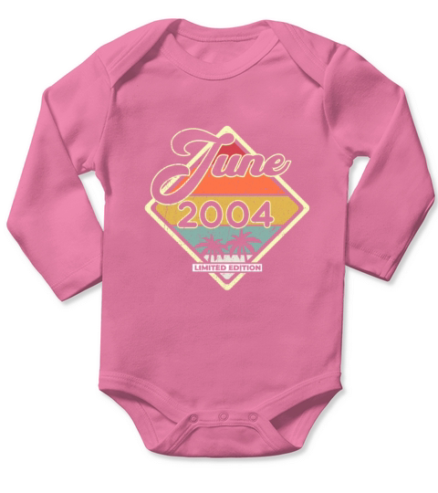 Vintage 18th Birthday June 2004 Sports Gift Long Sleeve Baby One-Piece