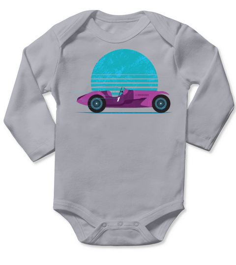 Vintage Racing Car Long Sleeve Baby One-Piece
