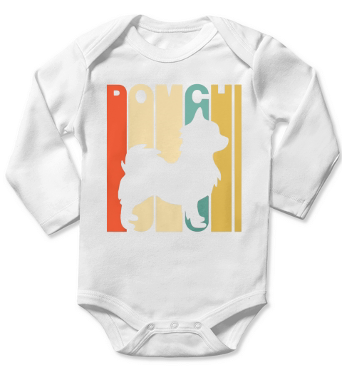 Vintage Style Pomchi Silhouette T-Shirt Long Sleeve Baby One-Piece