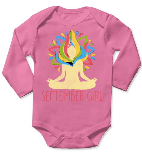 Yoga Mandala Meditation Birth Born Month September Long Sleeve Baby One-Piece