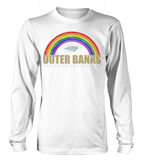 Rainbow Outer Banks OBX North Carolina USA Vintage Long sleeved Unisex
