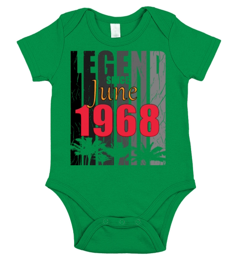 1968 vintage born in June gift Short Sleeve Baby One-Piece