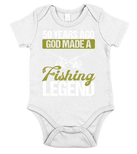 50 Year Old Fishing Legend Fisherman 50th Birthday Short Sleeve Baby One-Piece