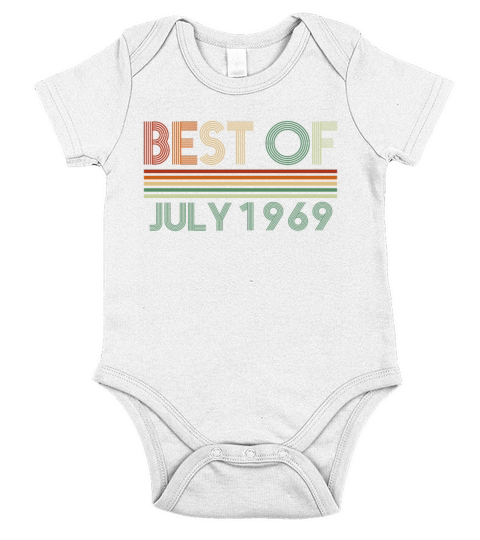 53rd birthday July vintage 1969 gift idea Short Sleeve Baby One-Piece