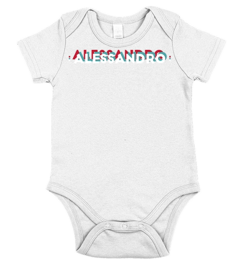 Alessandro Name - Funny Name Alessandro 80s theme Short Sleeve Baby One-Piece