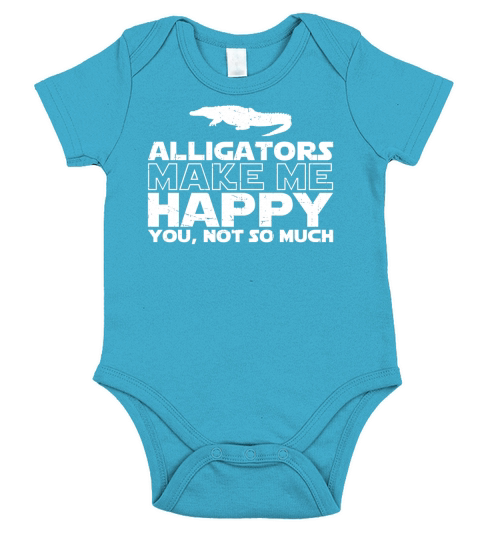 Alligators Make Me Happy Short Sleeve Baby One-Piece