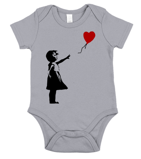 Banksy - Girl With Balloon Short Sleeve Baby One-Piece