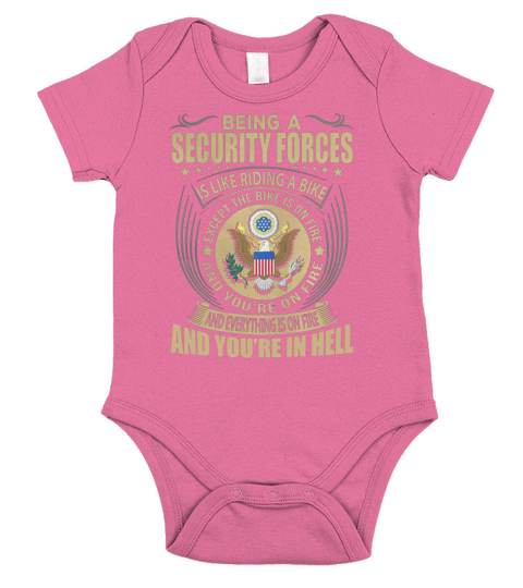 Being a Security Forces like Riding a Bike Job Title Shirts Short Sleeve Baby One-Piece
