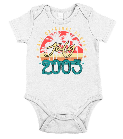 Best Vintage July 2003 Short Sleeve Baby One-Piece