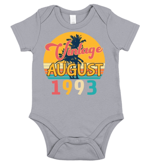 Birth Month August 1993 Short Sleeve Baby One-Piece