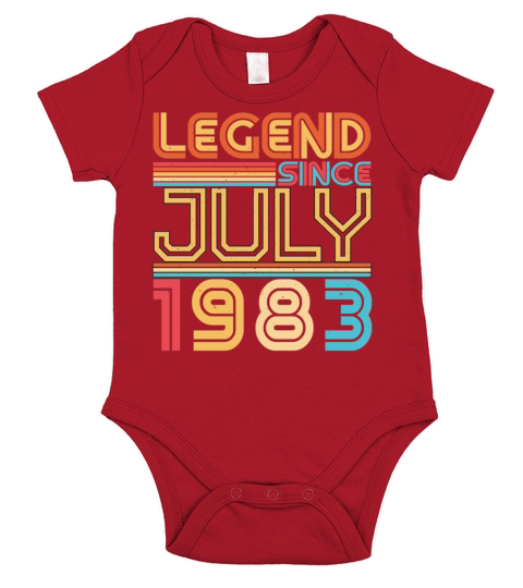 Birthday Greeting July 1983 Short Sleeve Baby One-Piece