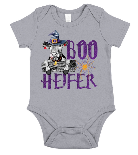 Boo Heifer Funny Halloween Cow Farm Girls Women Short Sleeve Baby One-Piece