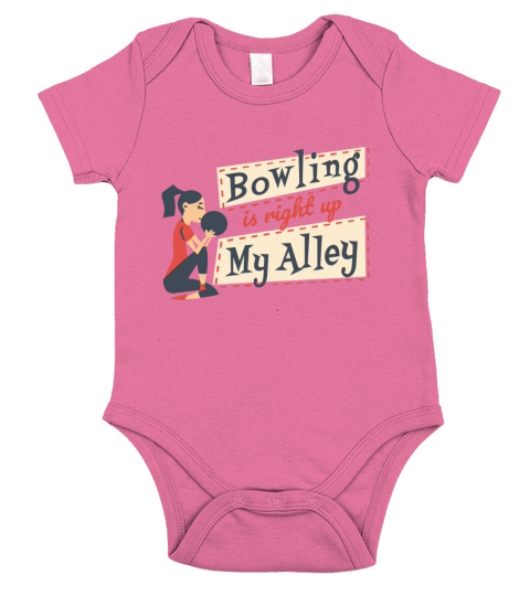 Bowling Retro Flat Quote Short Sleeve Baby One-Piece