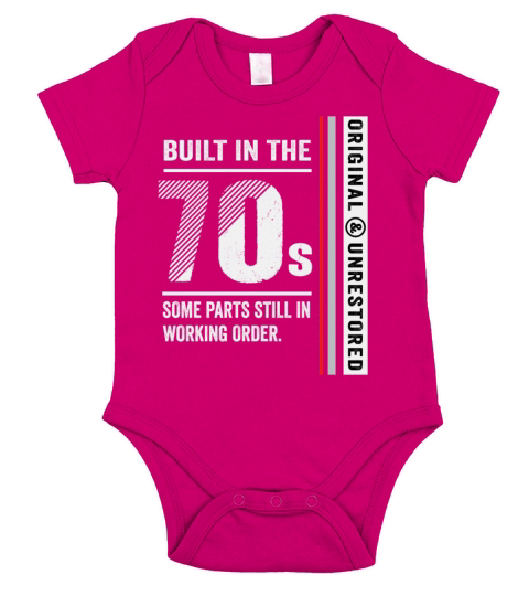 Built In The 70s Funny Vintage Classic Birthday Short Sleeve Baby One-Piece