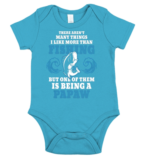 Fishing Papaw Short Sleeve Baby One-Piece