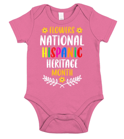Flowers National Hispanic Heritage Month Short Sleeve Baby One-Piece