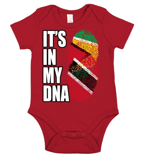 Guyanese And Trinidad Tobago Mix Heritage DNA Flag Short Sleeve Baby One-Piece