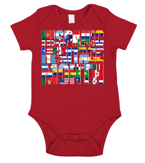 Hispanic Heritage Month Spanish Countries Flags Short Sleeve Baby One-Piece
