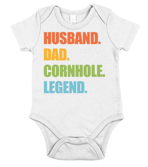 HUSBAND DAD CORNHOLE LEGEND Short Sleeve Baby One-Piece