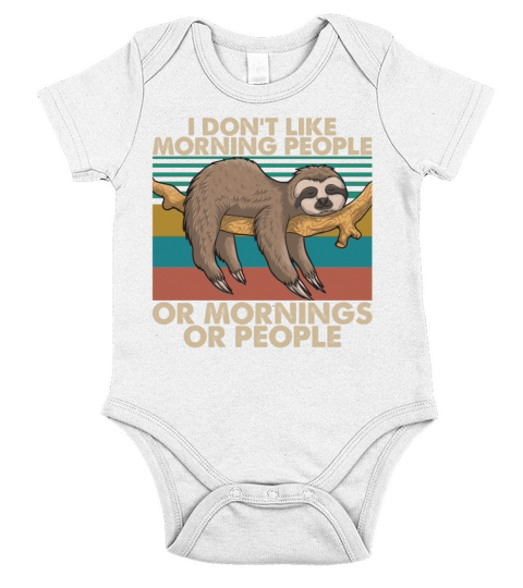 I Dont Like Morning People Vintage Funny Sleeping Short Sleeve Baby One-Piece