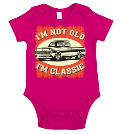 Im Not Old Im Classic Retro Vintage Car Gift Short Sleeve Baby One-Piece