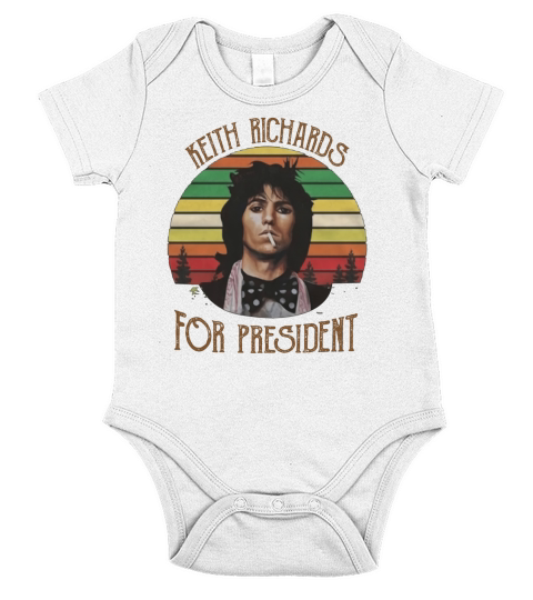 Keith Richards for President Short Sleeve Baby One-Piece