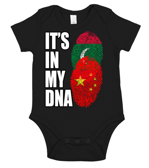 Maldivian And Chinese Mix Heritage DNA Flag Short Sleeve Baby One-Piece