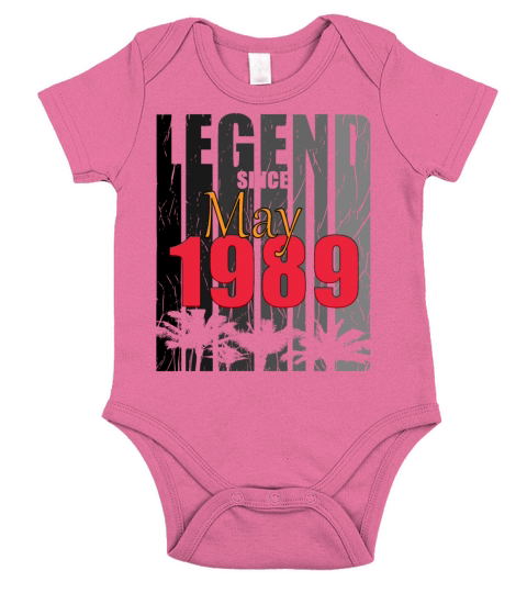 May 1989 Vintage Birthday gift Short Sleeve Baby One-Piece