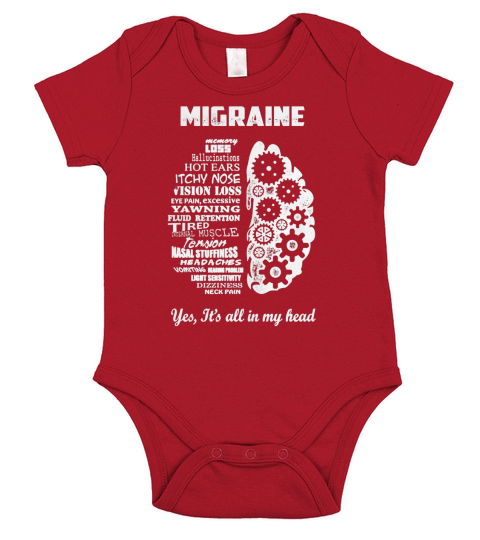 Migraine - Its all in my head awesome t-shirt T-Shirt Short Sleeve Baby One-Piece
