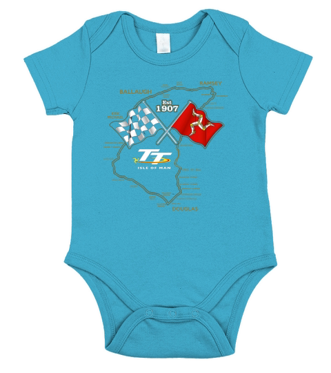 Mountain Course Map Isle of Man Ballaugh Ramsey Kirk Michael shirt Short Sleeve Baby One-Piece