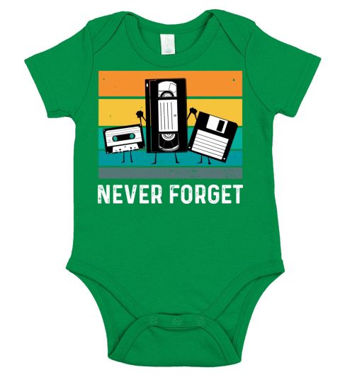 Never forget 70s 80s 90s Short Sleeve Baby One-Piece