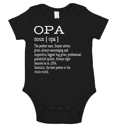 Opa Definition Grandpa Fathers Day Short Sleeve Baby One-Piece