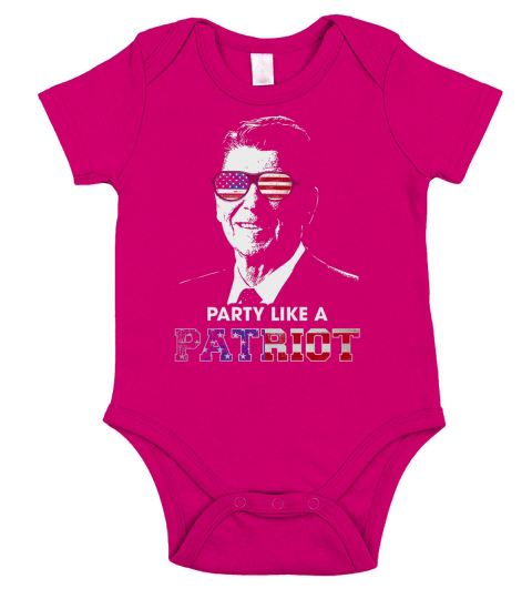 Party Shirt Like A Patriot Reagan USA Pride vintage Short Sleeve Baby One-Piece