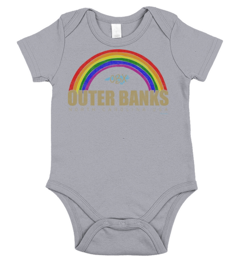 Rainbow Outer Banks OBX North Carolina USA Vintage Short Sleeve Baby One-Piece