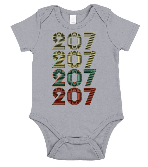 Retro America State Flag Area Code Maine Short Sleeve Baby One-Piece