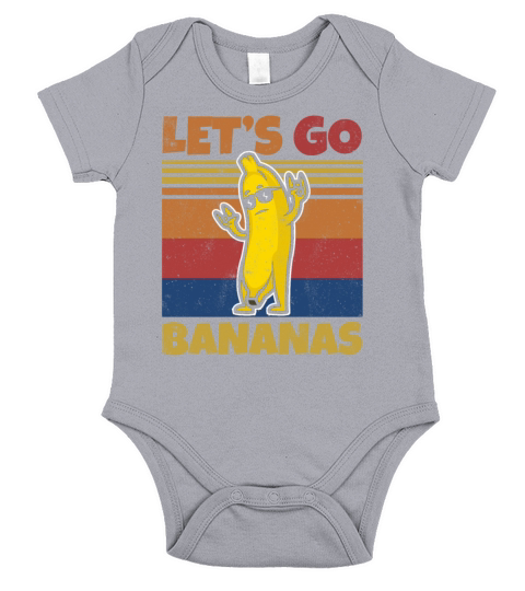 Retro Lets Bananas Funny Rocker Banana Short Sleeve Baby One-Piece