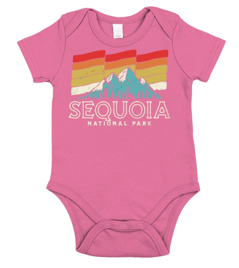 Retro Sequoia National Park Vintage Short Sleeve Baby One-Piece