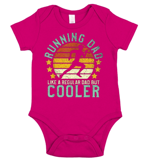 Running Dad Like A Regular Dad But Cooler Vintage shirt Short Sleeve Baby One-Piece