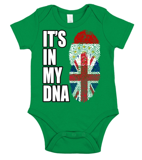 Tajikistani And British Vintage Heritage DNA Flag Short Sleeve Baby One-Piece