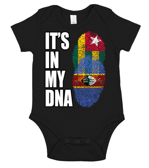 Togolese And Swazi Mix Heritage DNA Flag Short Sleeve Baby One-Piece