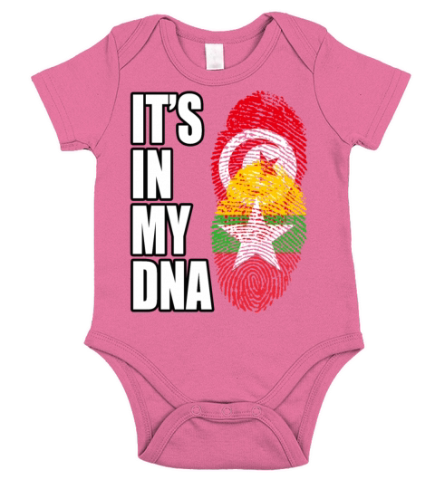 Tunisian And Burmese Mix Heritage DNA Flag Short Sleeve Baby One-Piece