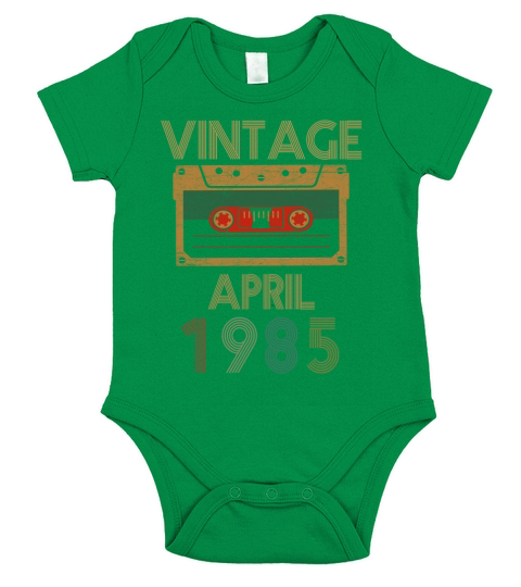 Vintage April 1985 Short Sleeve Baby One-Piece