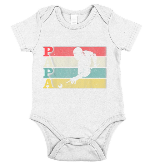 Vintage Retro Billiard Papa Shirt Funny DadFathers Day T-Shirt Short Sleeve Baby One-Piece