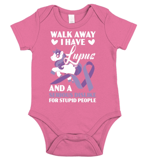 Walk Away I Have Lupus Unicorn Lupus Awareness Short Sleeve Baby One-Piece