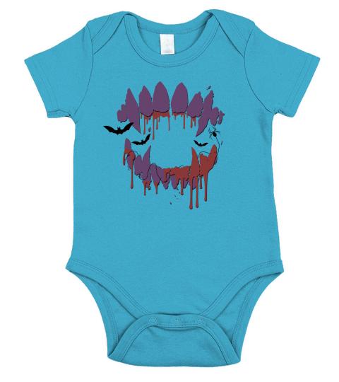 Wolf Vampire Monster Teeth Halloween Short Sleeve Baby One-Piece